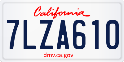 CA license plate 7LZA610