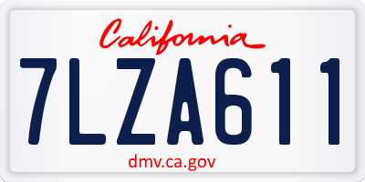 CA license plate 7LZA611