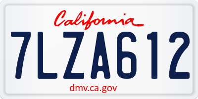 CA license plate 7LZA612