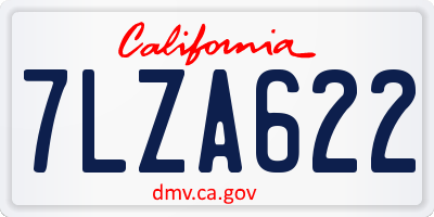 CA license plate 7LZA622