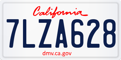CA license plate 7LZA628
