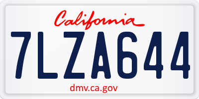 CA license plate 7LZA644