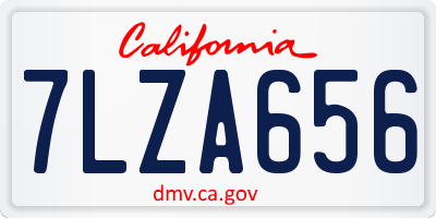 CA license plate 7LZA656