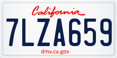 CA license plate 7LZA659