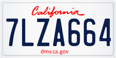 CA license plate 7LZA664