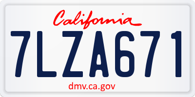 CA license plate 7LZA671