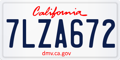 CA license plate 7LZA672