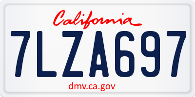 CA license plate 7LZA697