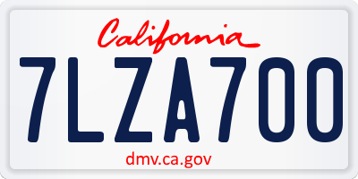 CA license plate 7LZA700