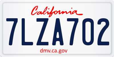 CA license plate 7LZA702