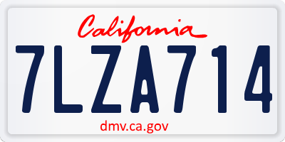 CA license plate 7LZA714