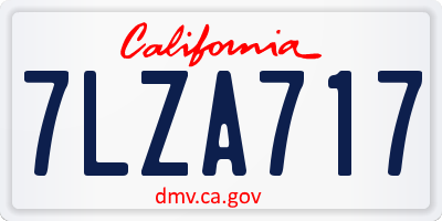 CA license plate 7LZA717