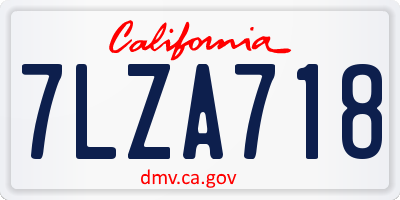 CA license plate 7LZA718