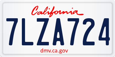 CA license plate 7LZA724