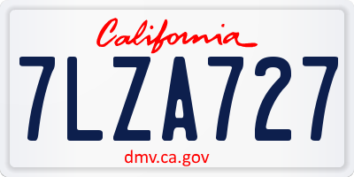 CA license plate 7LZA727