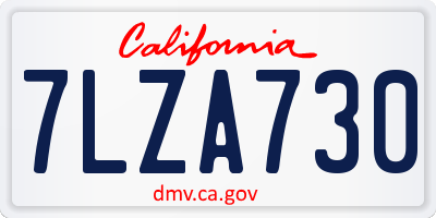 CA license plate 7LZA730