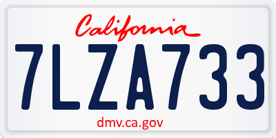 CA license plate 7LZA733