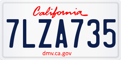 CA license plate 7LZA735