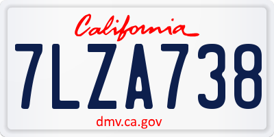 CA license plate 7LZA738