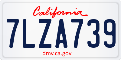 CA license plate 7LZA739
