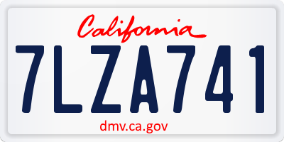 CA license plate 7LZA741