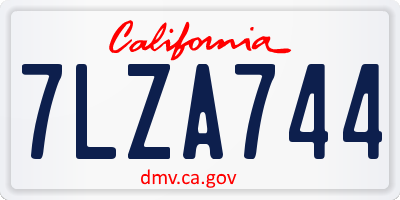 CA license plate 7LZA744