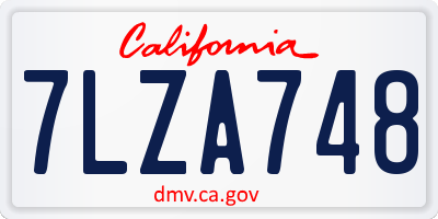 CA license plate 7LZA748