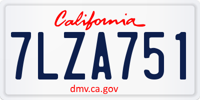 CA license plate 7LZA751