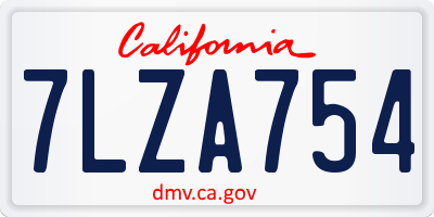 CA license plate 7LZA754