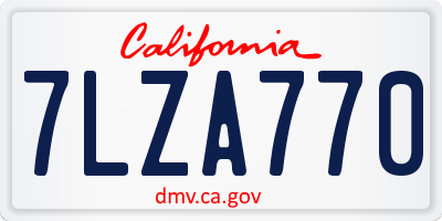 CA license plate 7LZA770