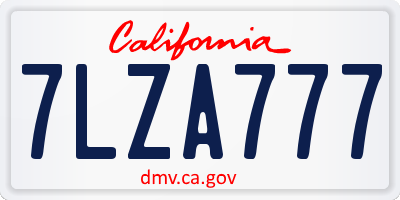 CA license plate 7LZA777