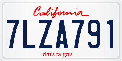 CA license plate 7LZA791