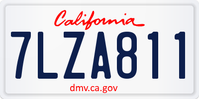 CA license plate 7LZA811