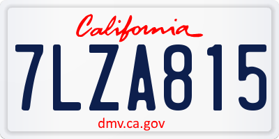 CA license plate 7LZA815