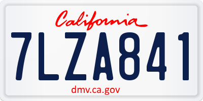 CA license plate 7LZA841