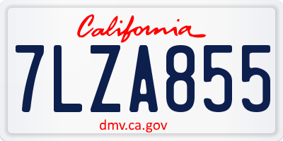 CA license plate 7LZA855