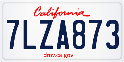CA license plate 7LZA873