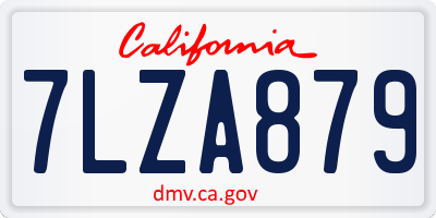 CA license plate 7LZA879