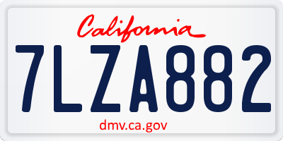 CA license plate 7LZA882