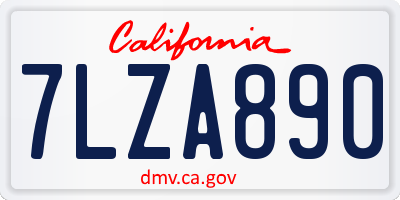 CA license plate 7LZA890