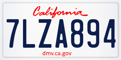CA license plate 7LZA894