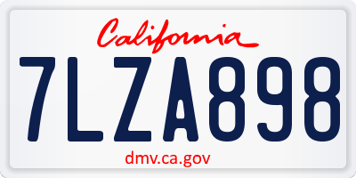 CA license plate 7LZA898