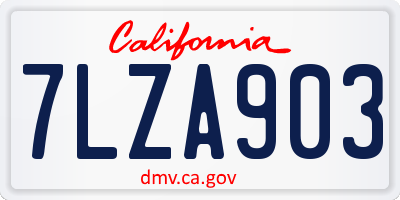 CA license plate 7LZA903