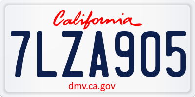 CA license plate 7LZA905
