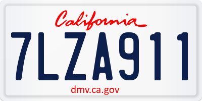 CA license plate 7LZA911