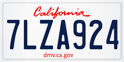 CA license plate 7LZA924