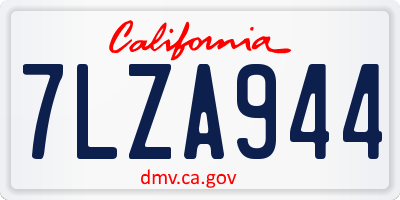 CA license plate 7LZA944