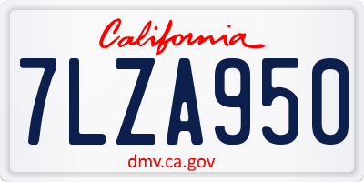 CA license plate 7LZA950
