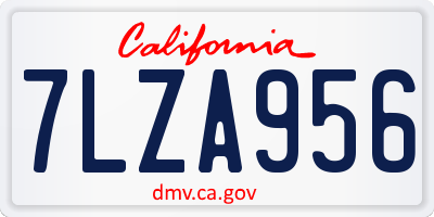 CA license plate 7LZA956
