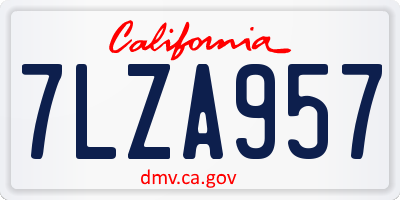 CA license plate 7LZA957